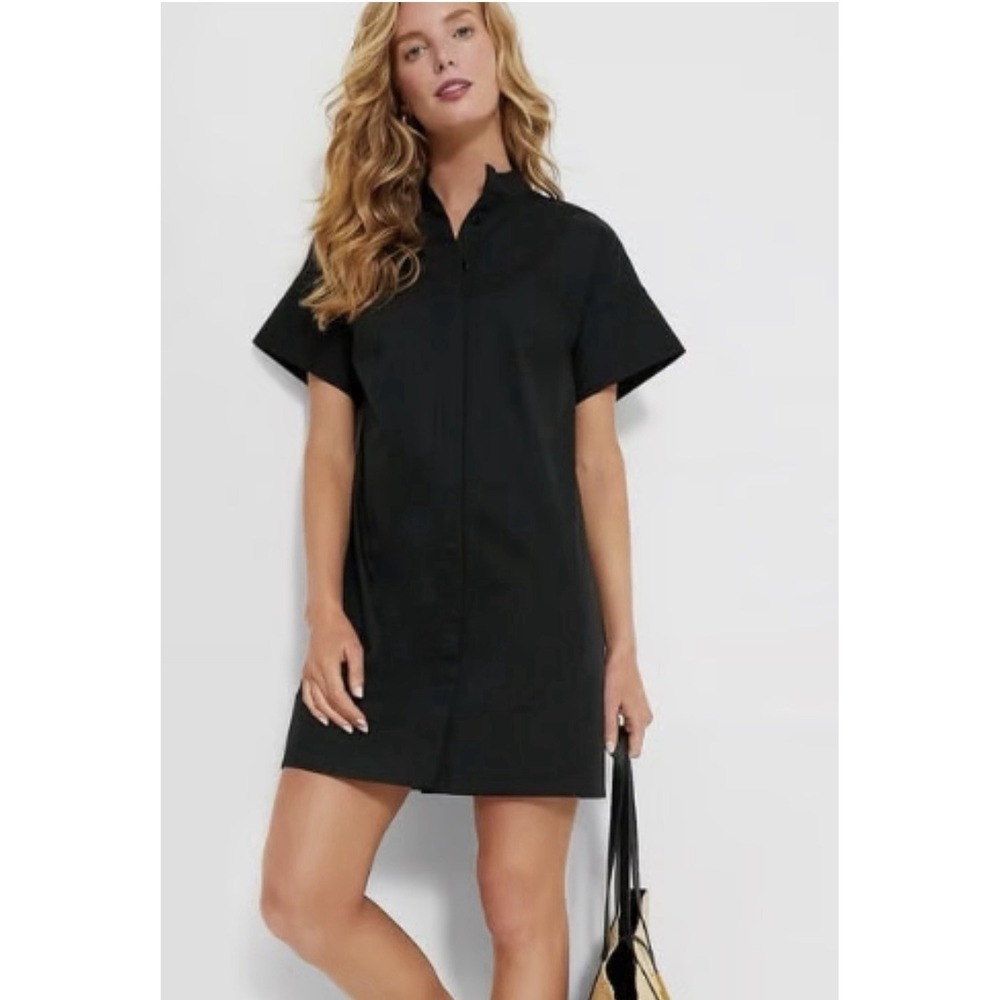 NWT Tuckernuck Black Trapunto Stitch Sofia Shirt Dress Woman's Size Medium